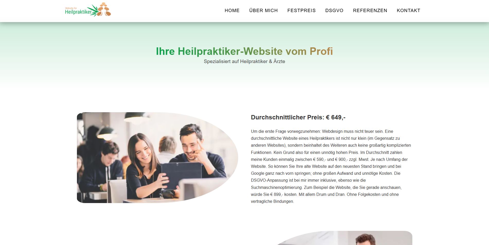 600€ KMU Website Heilpraktiker