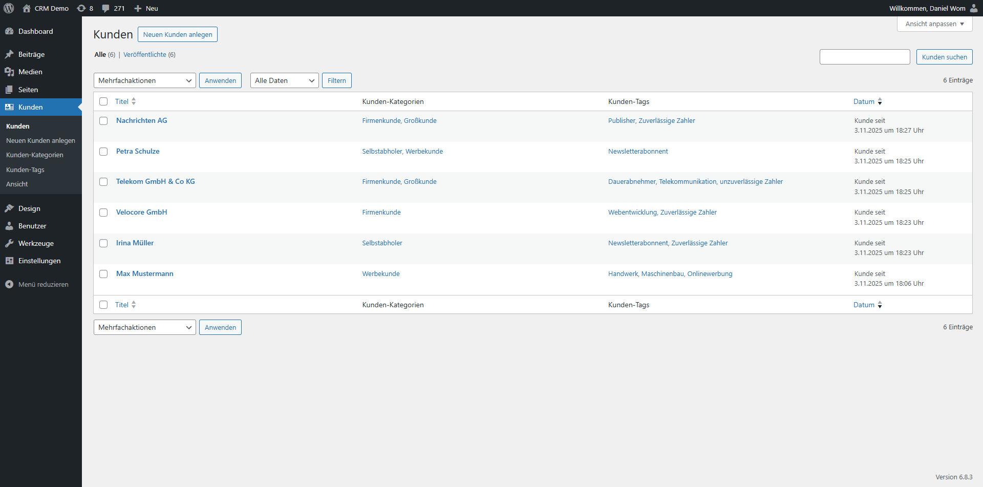 Wordpress CRM