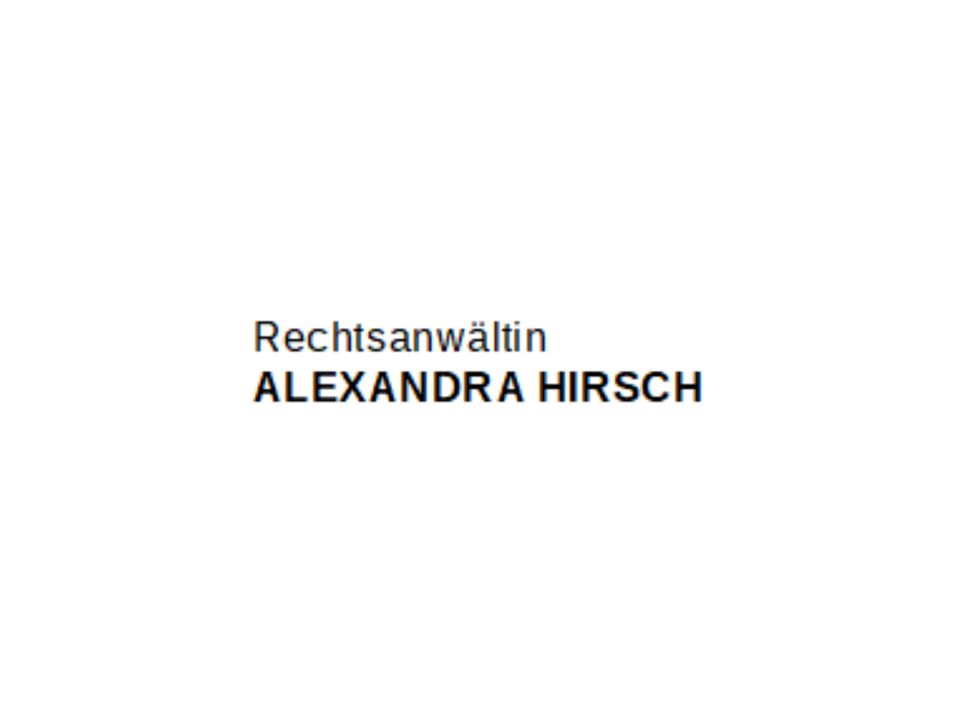 Rechtsanwältin Alexandra Hirsch